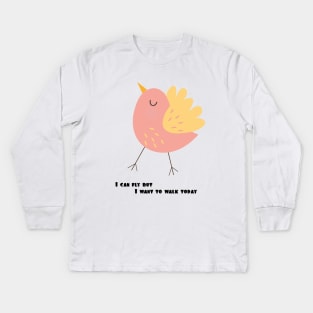 bird walking Kids Long Sleeve T-Shirt